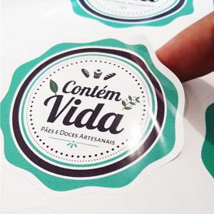 Etiqueta Adesiva em Vinil Ritrama Brilho com Semi-corte 3x3 Ritrama Brilho 3x3 cm 4x0  Semi-corte especial 