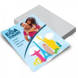 Panfletos 10x14cm Personalizados Couchê 115g 10x14cm 4x0 Sem verniz Corte Reto 