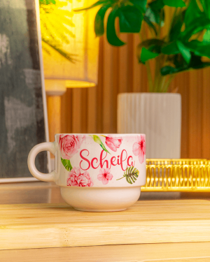 Xícara Personalizada com nome Xícara de Cerâmica Branca 180ml Personalizada     